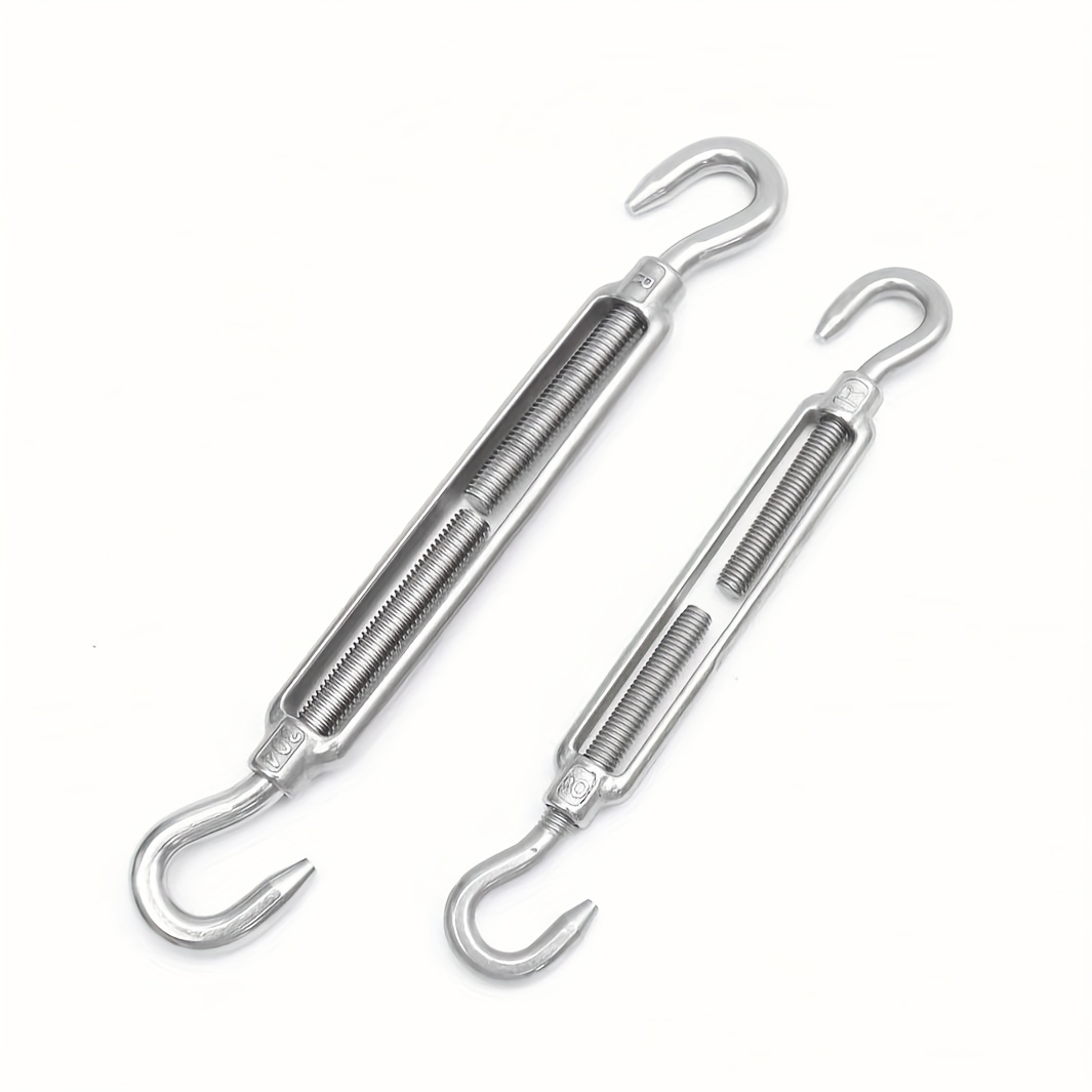 4pcs M4-M12 Hook And Hook Turnbuckle 304 Stainless Steel Wire Rope Tension