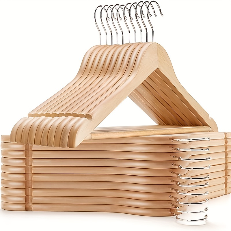 Slim-line Wood Hangers For Pants & Skirts - Bamboo Wood Hangers