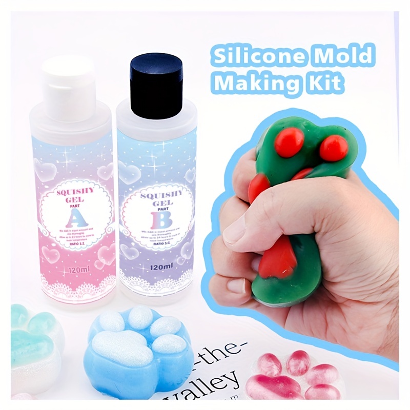 Silicone Mold Making Kit Liquid Silicone Rubber Non-Toxic Translucent Clear  Mold Making Silicone-Mixing Ratio 1:1-Molding Silicone for Resin