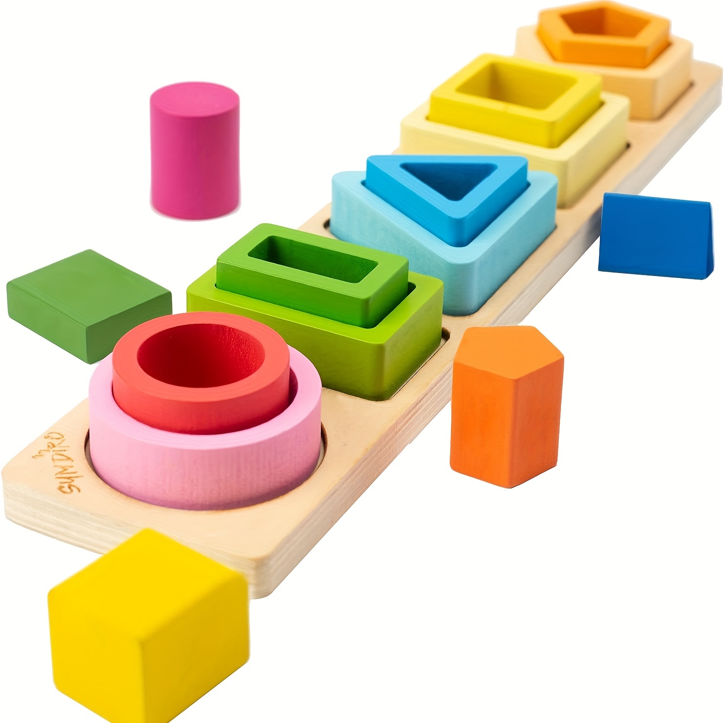 

Montessori Toys Suitable For Boys And Girls, Wooden Sorting And Stacking Toys Toddler Baby Color Recognition Shape Sorting Gift Education Learning Toy, Christmas/halloween/thanksgiving Gift
