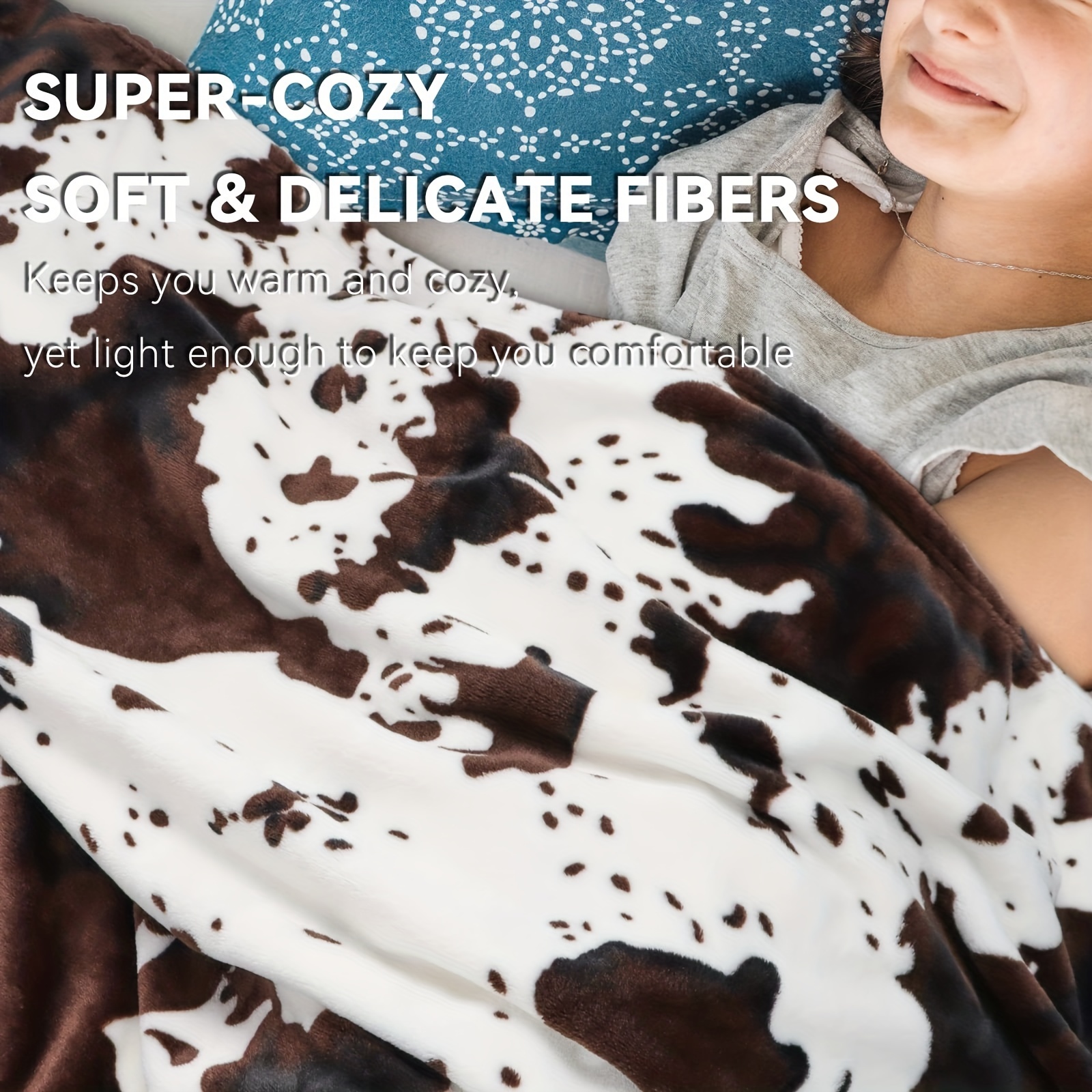 1pc   200g cow pattern blanket blanket details 1