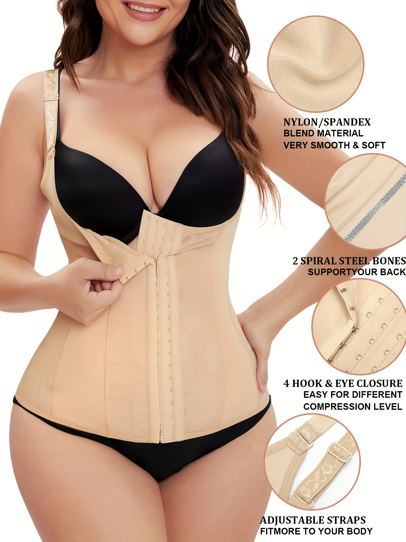 Built-in bra slimming shapewear.