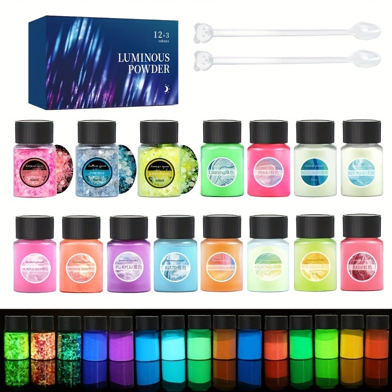 Glow In The Dark Pigment Mica Powder - 12 Colors Luminous Powder - Luminous  Powder Safe Non-toxic For Slime,nails,acrylic Paint,halloween,fine Art And  Diy Crafts - Temu New Zealand