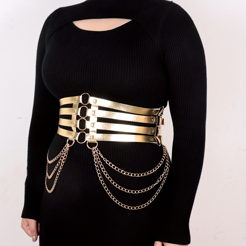 Chain Fringe Gothic Harness Women Plus Size Candy Color - Temu
