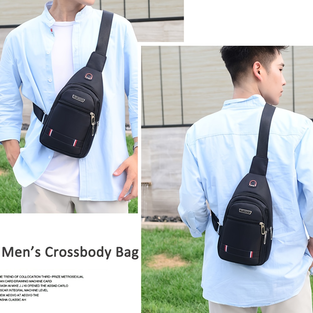 Men's Crossbody Chest Bag Plaid Pattern Shoulder Bag Large-capacity  Multifunctional Messenger Bag For Travel Sport Camping - Temu United Kingdom