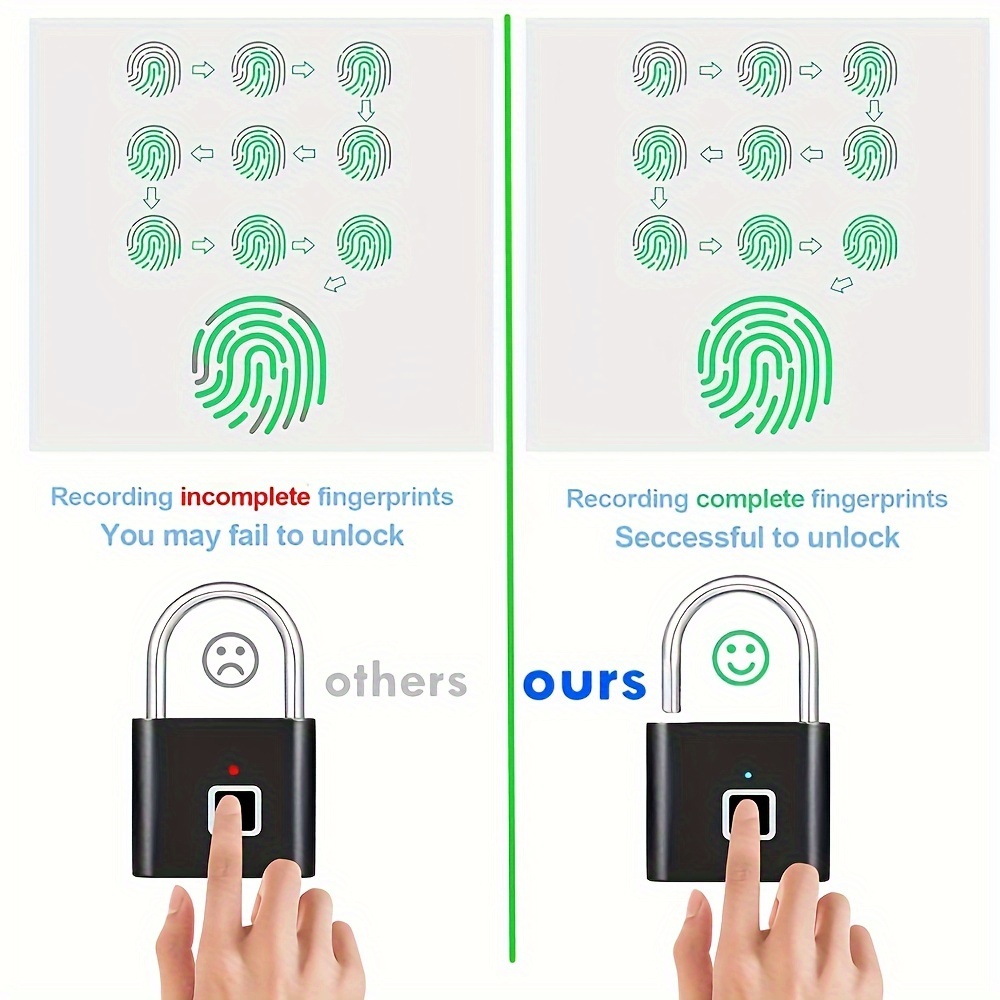 Candado Huella Digital Inteligente Cerradura Puerta - Temu