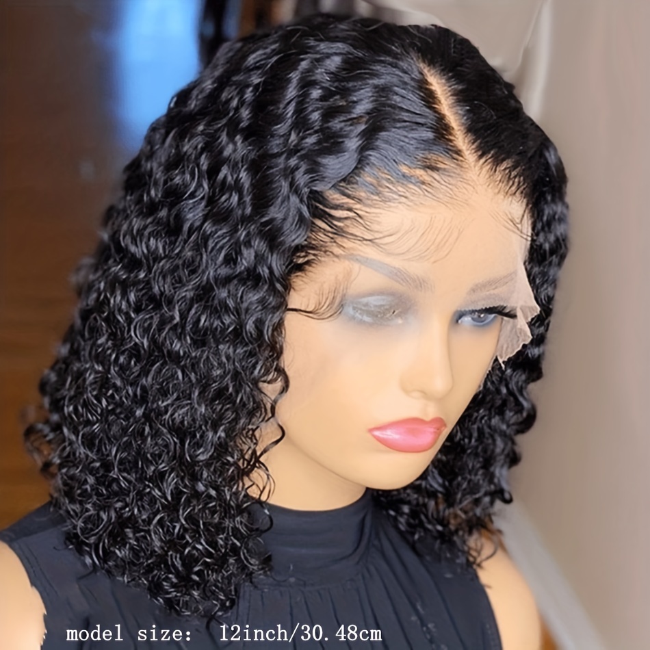  PMUYBHF Bob Wig Hair Replacement Wigs Hair Transparent HD  Curly Wigs Hair Pre Plucked Water Wave Short Bob Wigs for Women Hair  Replacement Wigs Glueless 150% Density (E) : Beauty
