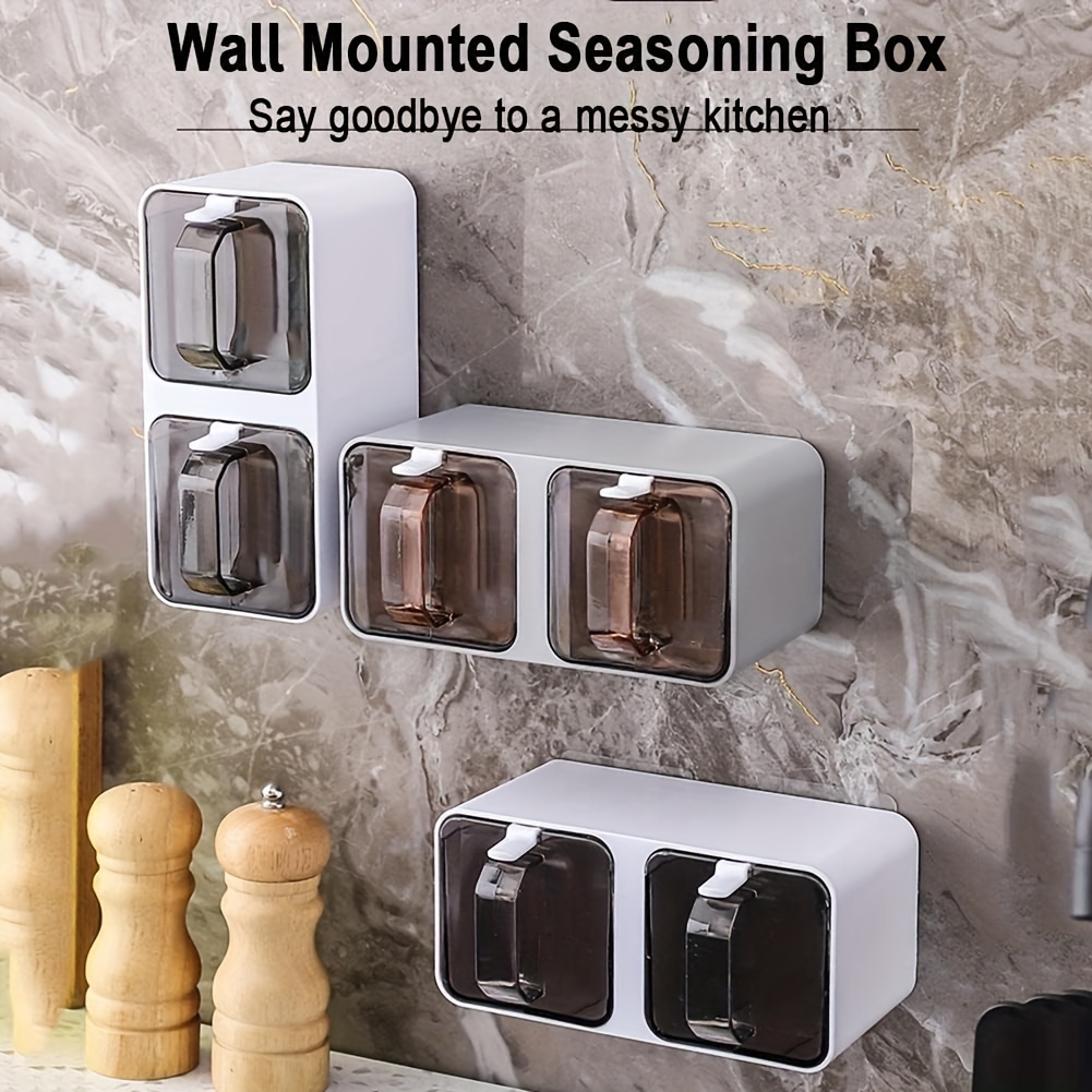 Wall Mount Spice Rack Organizer, Sugar Bowl Salt Shaker, Seasoning Container,  Spice Boxes, Ps Material, Spice Jar Bottle,sealed Moisture-proof Seasoning  Box, Plastic Jar Seasoning Bottle, Kitchen Supplies Storage Set - Temu