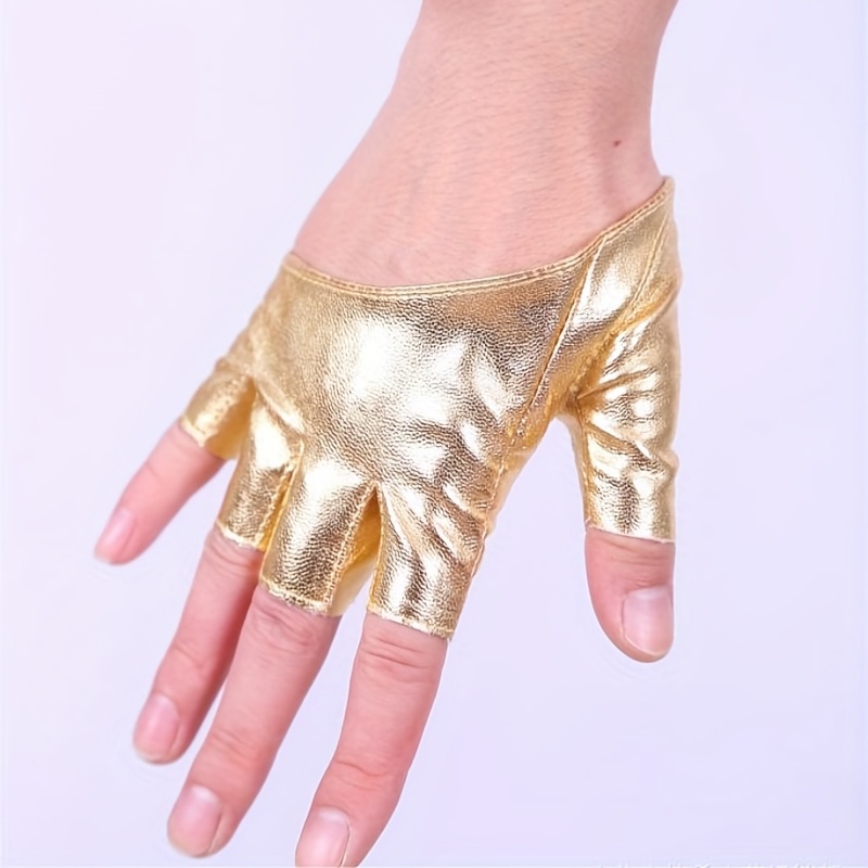 PU Leather Half Finger Gloves for Women