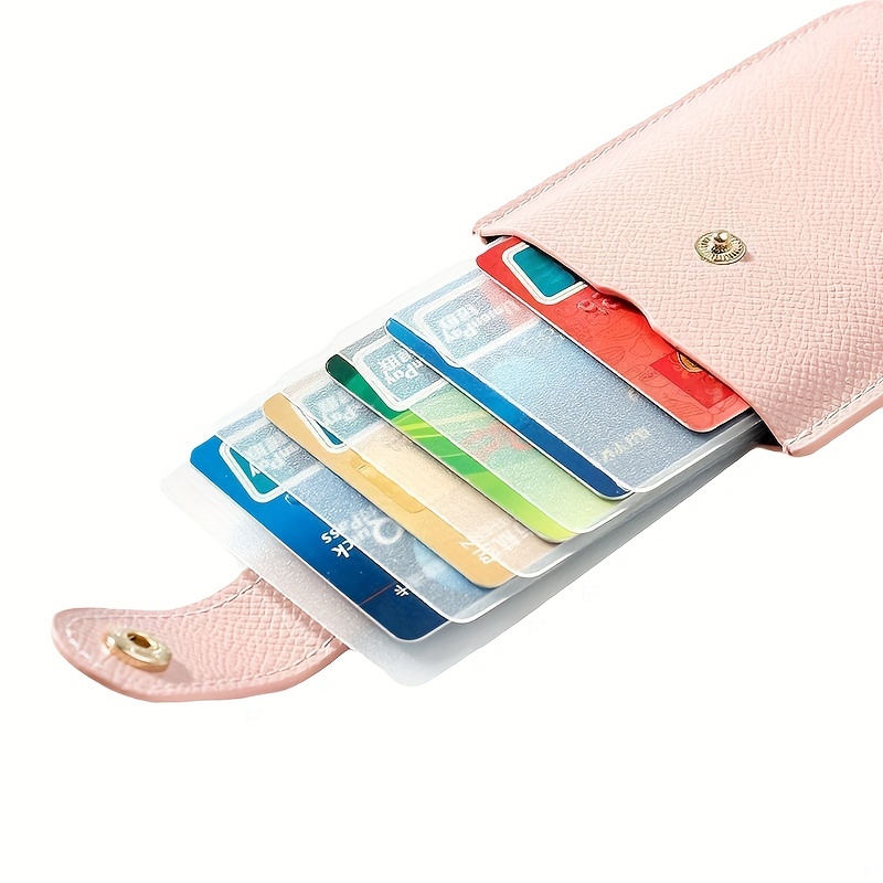 PU Leather Card Holder with Neck Lanyard Rope Double Card Sleeve