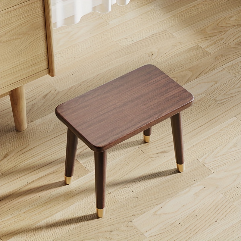 Taburete pequeño de madera maciza para cambiar zapatos, mesa de té, diseño  creativo, para adultos, banco pequeño, taburete cuadrado otomano (color