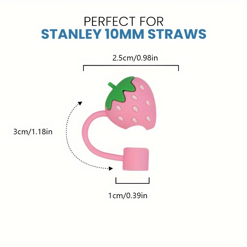  4PCS Straw Cover Cap for Stanley Cup, Strawberries