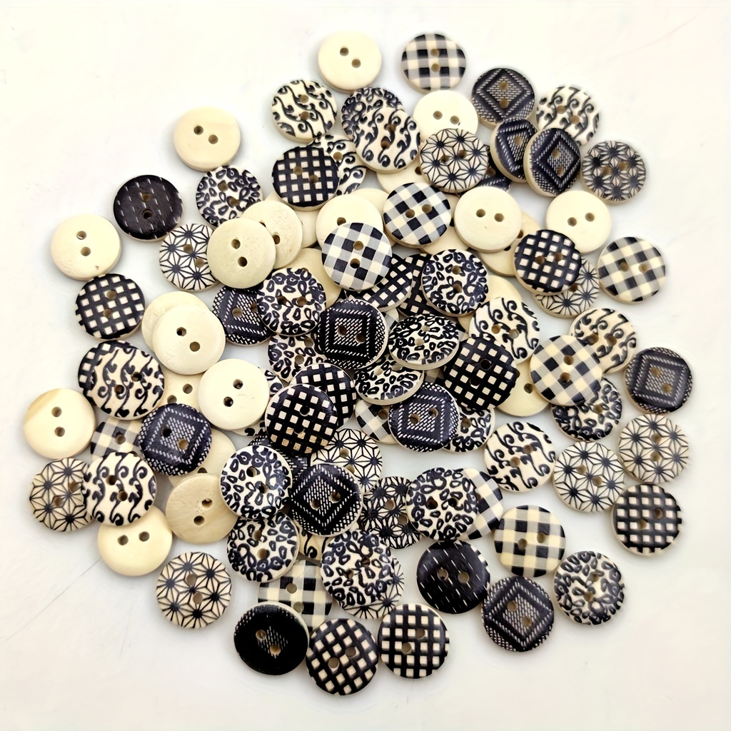 Wooden Buttons Handmade Wood Crafts Buttons Multiple Style - Temu