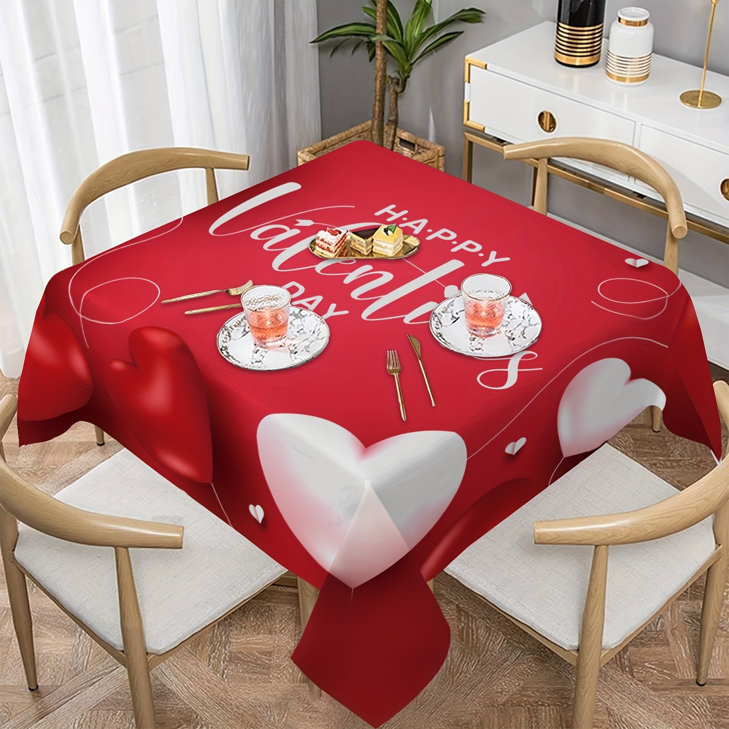 CHIFIGNO Tovaglia per San Valentino, motivo: cuori d'amore, 150 x 300 cm,  tovaglia per tavoli rettangolari, per cucina, sala da pranzo, festa di  nozze, banchetti, decorazione : : Casa e cucina