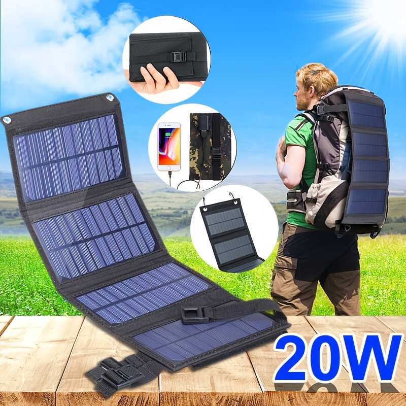 Portable Solar Charger 5V 1 3A Max USB Port Compatible with Cell Phones & Digital SLRs for Outdoor Camping