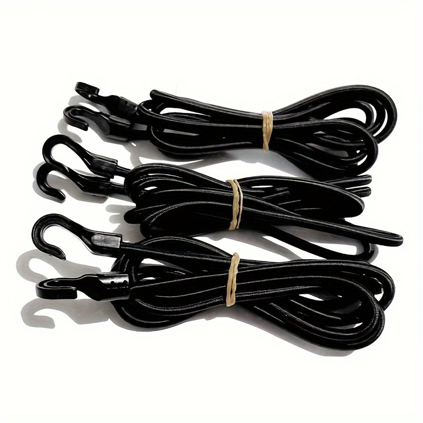 Bungee Cords With Hooks Heavy Duty Elastic Luggage Straps 4 Pack 39.37inch  Flat Rubber Rope Tensioning Belts For Bike Trucks Moving Cargo Outdoor Camp