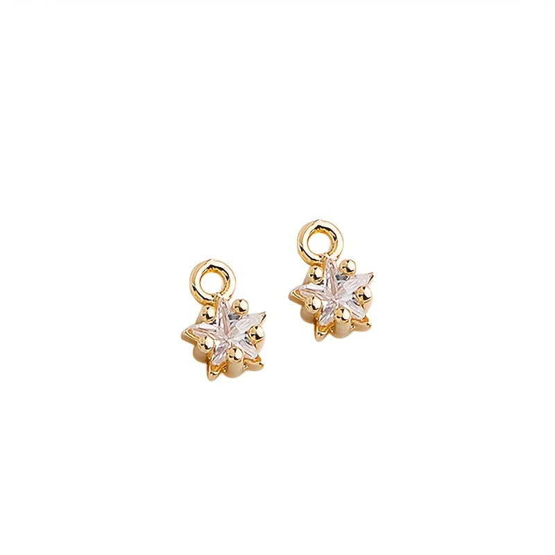 14k Gold plated Charms For Earrings Making Encrusted Zircon - Temu
