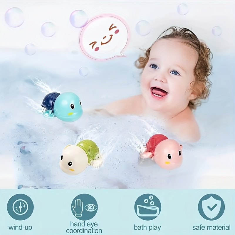 BelleStyle Jouets de Bain Bebe, 4 Pièces Tortue Manchot Jeux de Bain pour  Bebe, Jeux Piscine Enfant pour 1 2 3 4 5 Ans, Jouet de Bain Enfant,  Baignoire Bébé Piscine Jouet 