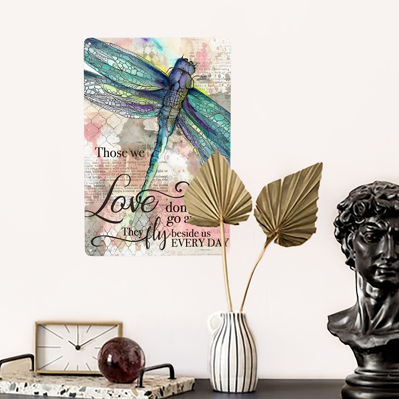 Dragonfly Tin Sign Vintage Garden Decor Dragonfly Metal Signs Funny  Dragonfly Wall Art Dragonfly Gifts For Women Those We Love Don't Go Away  They Fly