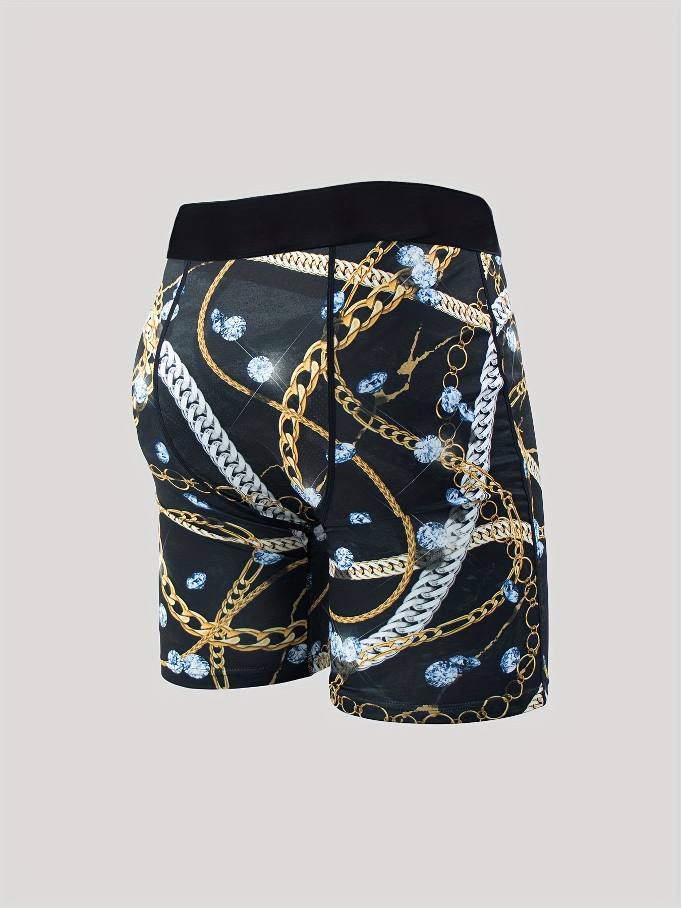 Men's Personalized Boxer Shorts 3d Golden Chains Graphic - Temu Canada