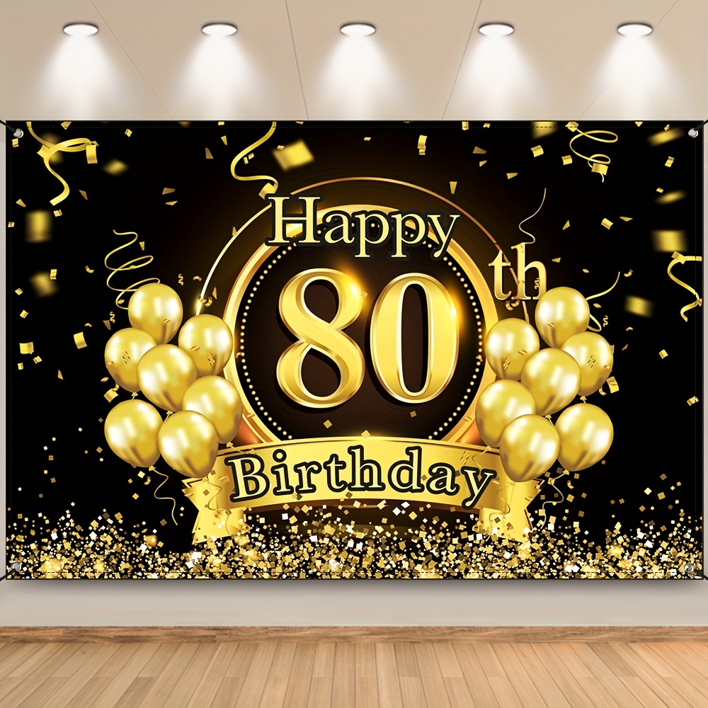 Sparkling 80th Birthday Banner Celebrate 70 Years Of Life - Temu