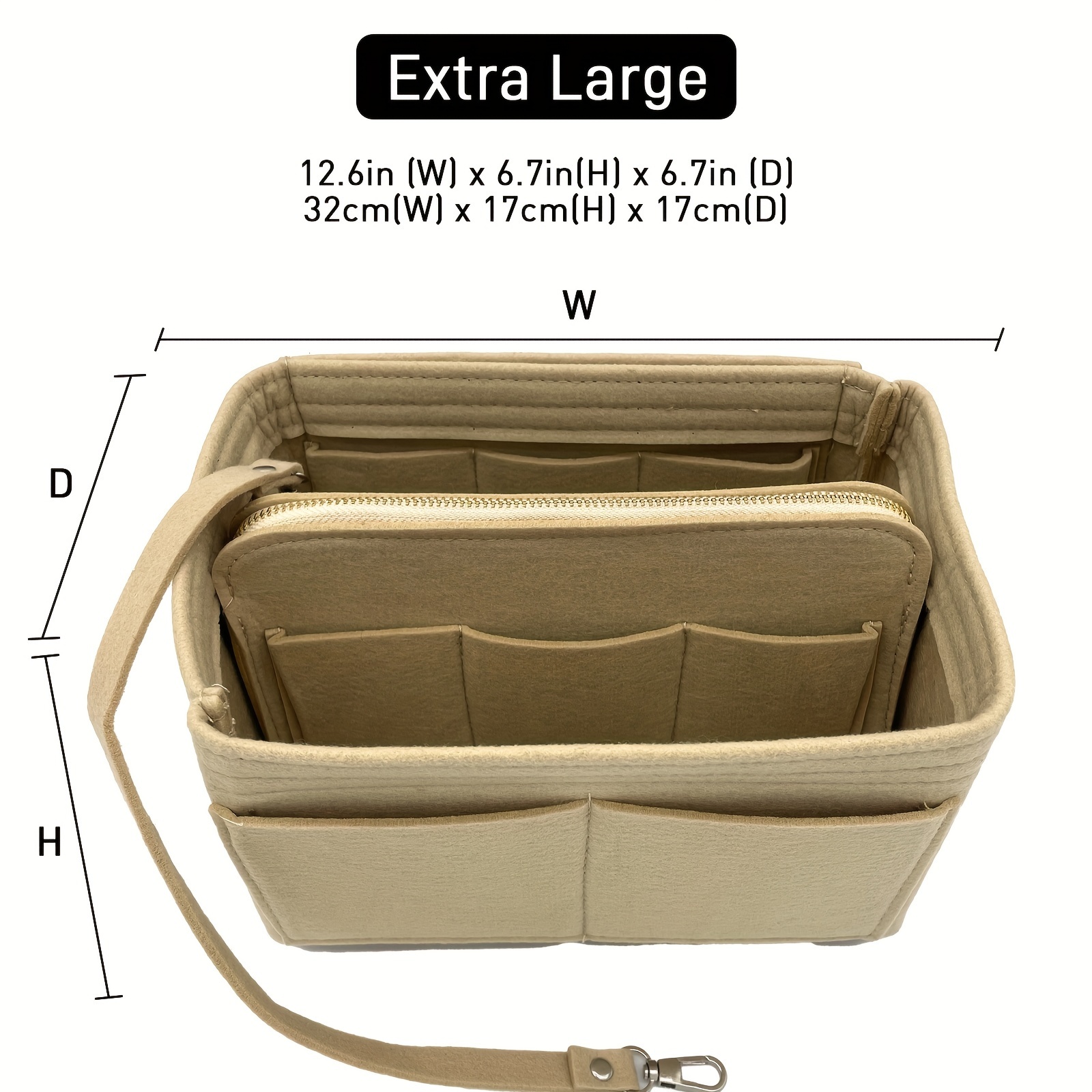 Purse Organizer Insert, Bag Organizer With Detachable Zipper Cover,  Lightweight Portable Travel Storage Bag - Temu France