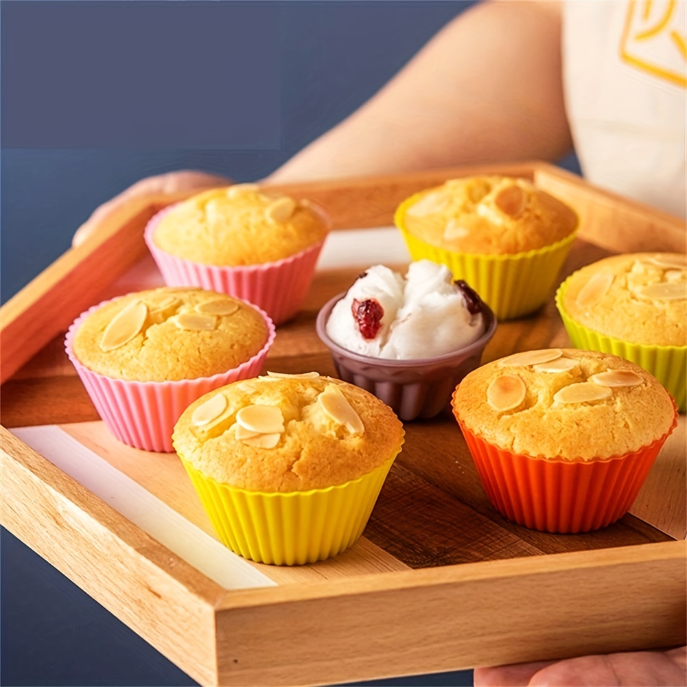 12pcs 2.76inch Silicone Muffin Cup Mold, Reusable Cupcake Liners,  Food-grade High-temperature Baking Cup, Special Cake Mold For Oven Air  Fryer, Baking