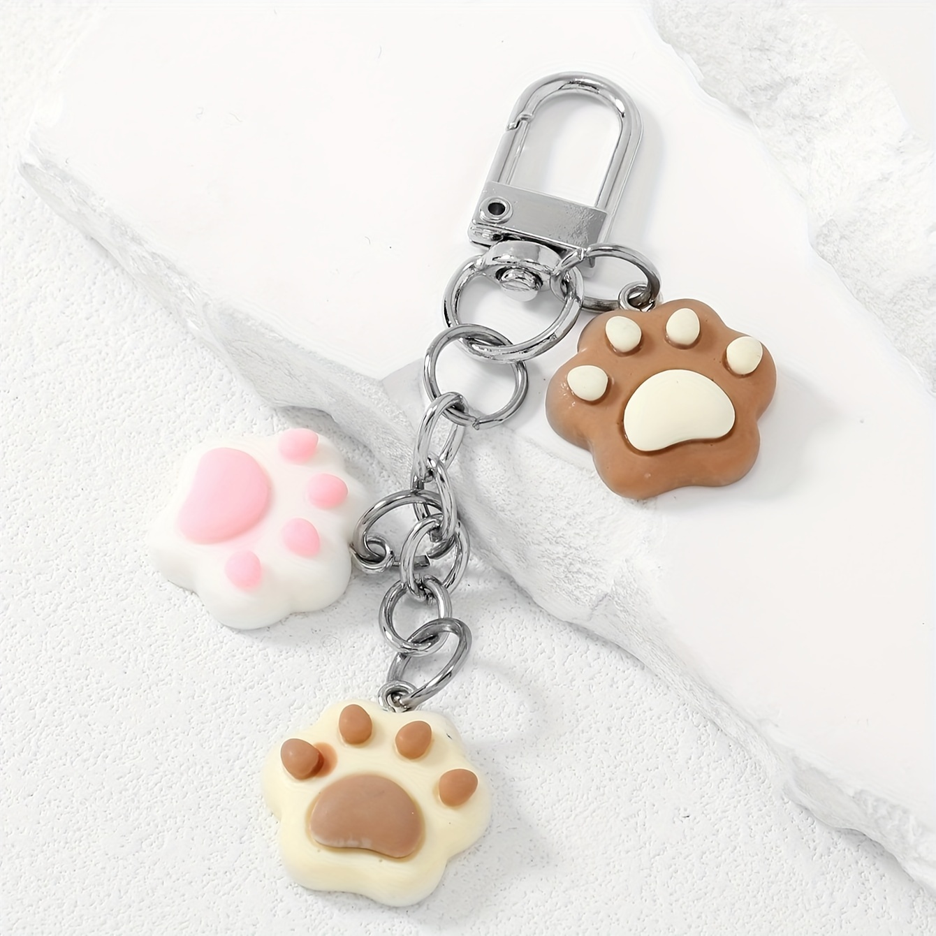 pvc cat paw keychain fashion cute cartoon colorful bag key Temu