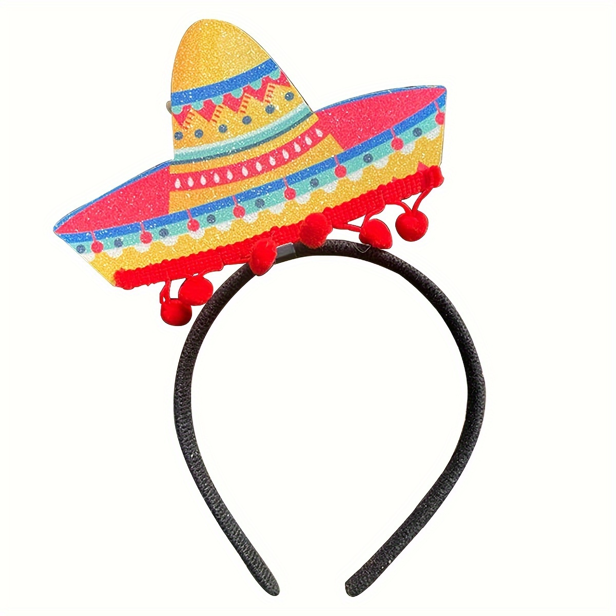 Wide Mexican Sombrero Hat Adults With Serape Trim Authentic - Temu