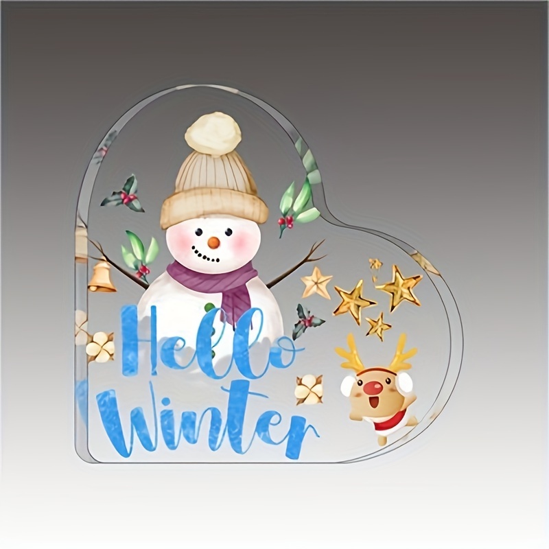 Christmas Gift Winter Acrylic Heart Decoration Winter - Temu