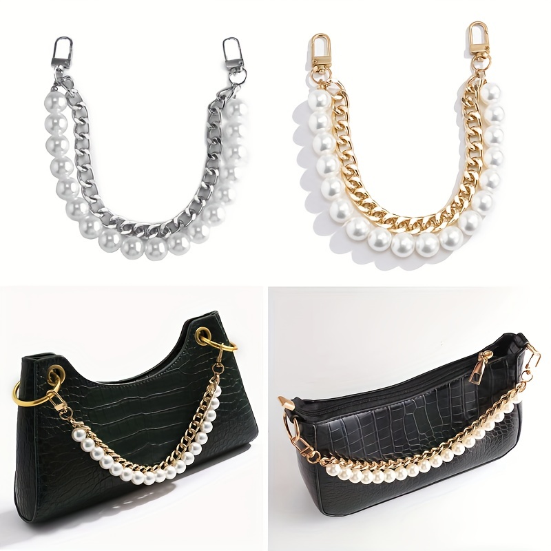1Pc Pearl Bag Chain DIY Bag Imitation Pearl Handle Replacement