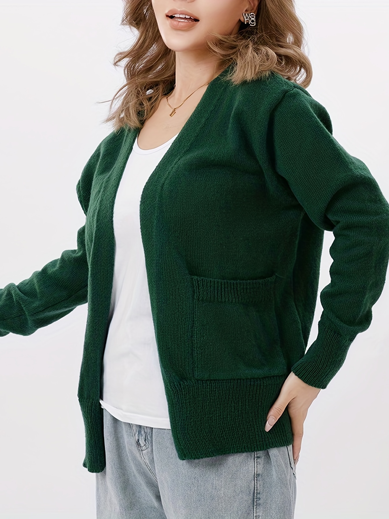 Open Knit Cardigan Loose Casual Sweater for Women