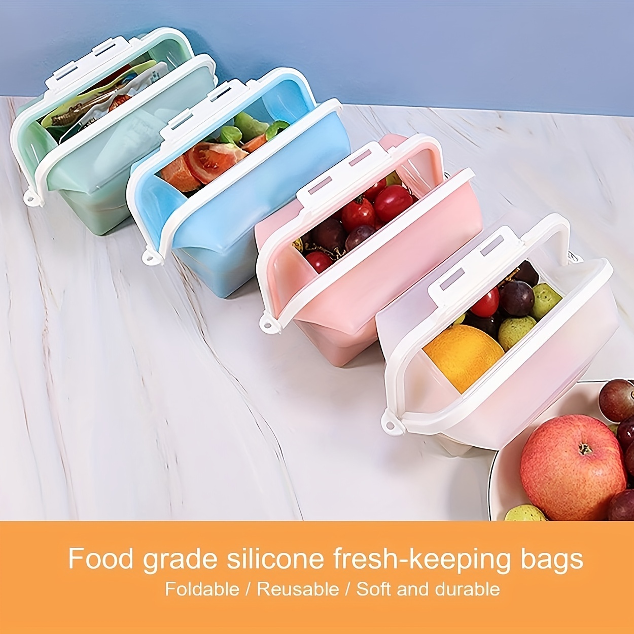 Leakproof Reusable Silicone BPA Free Storage Bag
