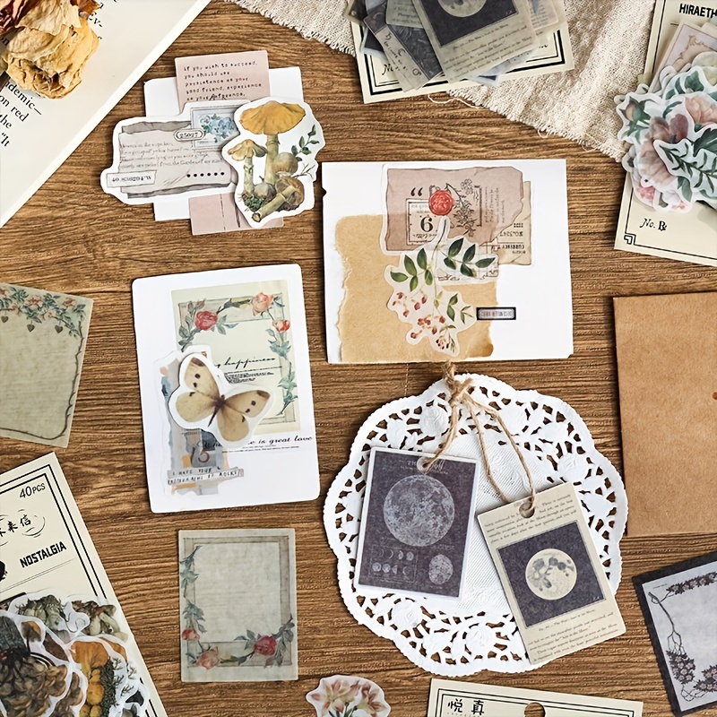 Vintage Sticker Pack Diy Diary Album Creative Material - Temu