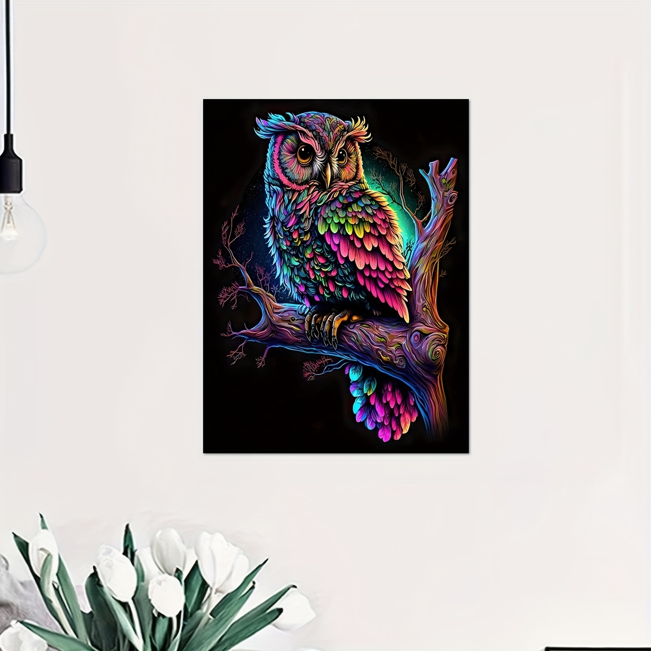 Hand painted Owl Canvas Wall Art For Living Room Decor 12x16 - Temu