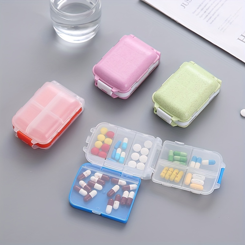 1pc Portable 6 Grids Medicine Box, Mini Pill Organizer, Plastic Small Drug  Storage Case