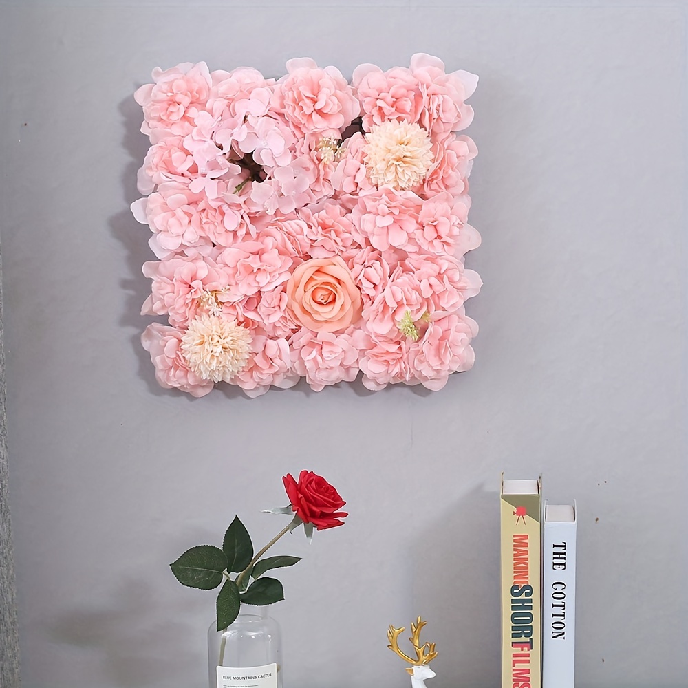 Acquista Fiori artificiali Pannello da parete Sfondo di fiori 3D Rose finte  per decorazioni da parete per feste, matrimoni, addio al nubilato