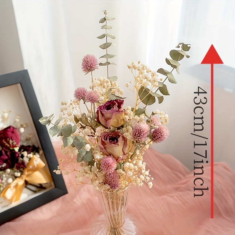 14pcs Dried Flower Bouquet, Baby Breath Eucalyptus Roses Dry Flower  Bouquet, Interior Home Weddings And Events Decoration Accessories, Xmas  Christmas