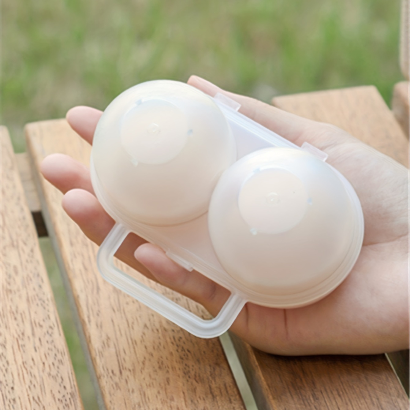 2PCS Portable 6 Eggs Plastic Container Holder Folding Storage Box