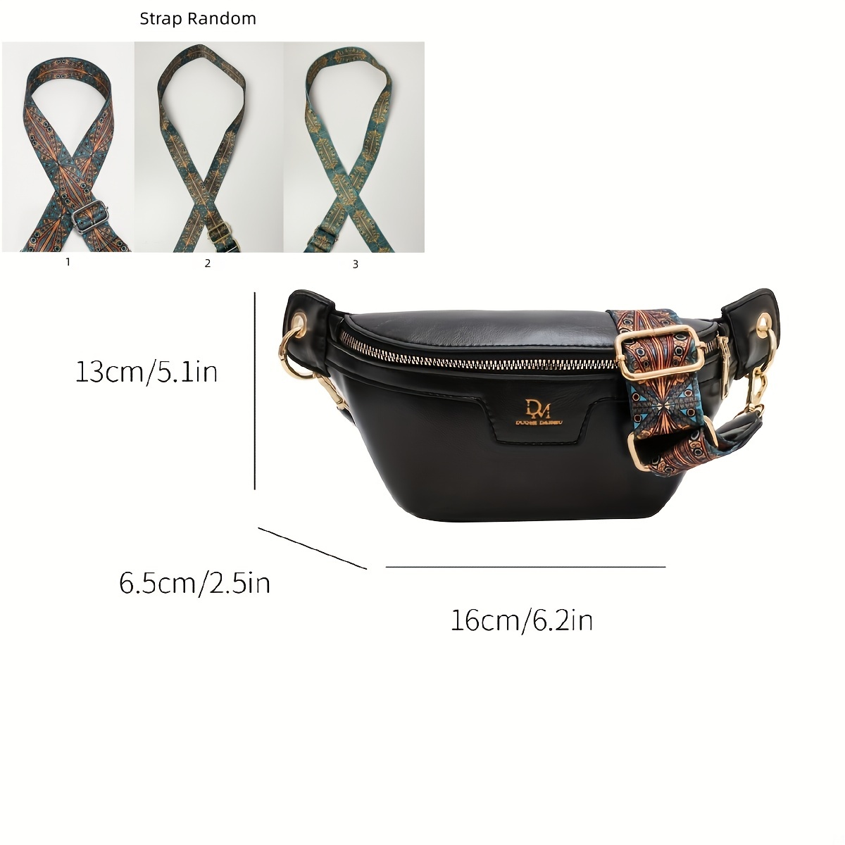 Vintage Waist Pack For Women, Ethnic Style Crossbody Bag, Pu Leather Zipper  Chest Purse - Temu