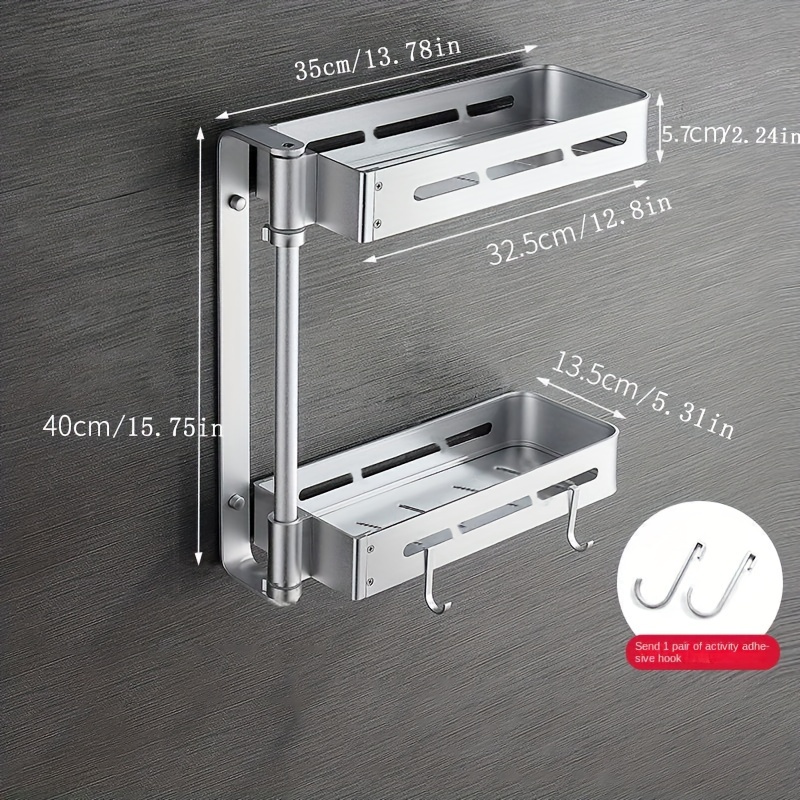 2/3 Layers Bathroom Shelf With Free Punching Wall Hanging Toilet