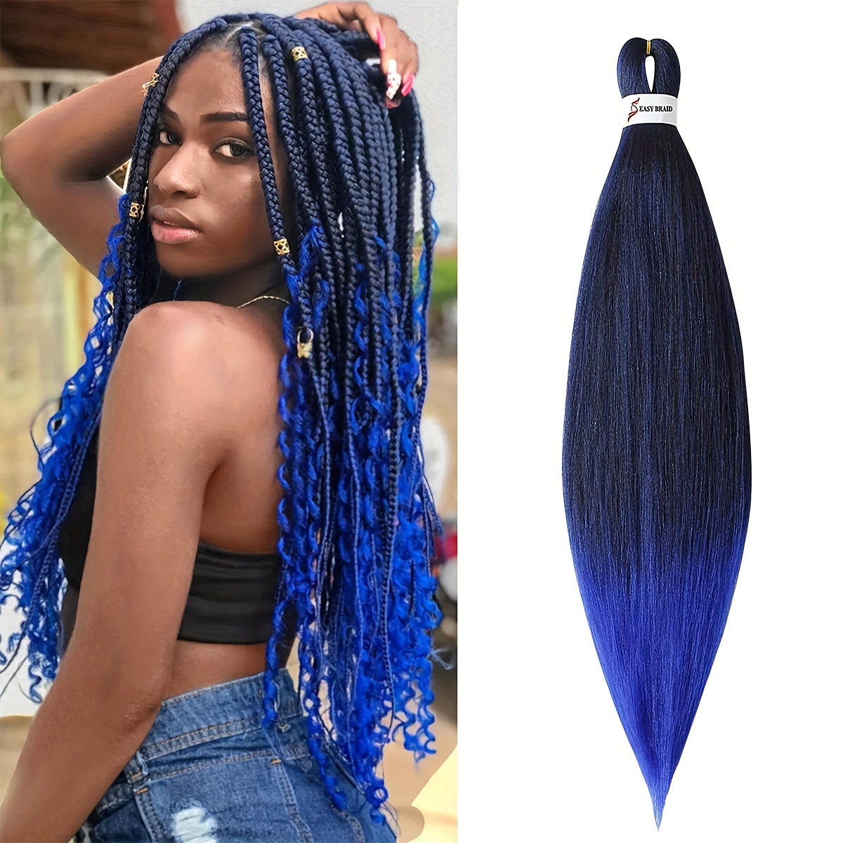 Pre stretched Braiding Hair silky Braid Hair Extensions Itch - Temu