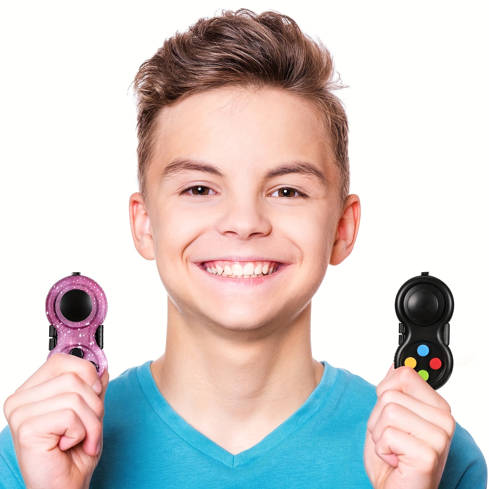 2 Pieces Fidget Pad Sensory Fidgets Controller Pad Handheld Fidget Game