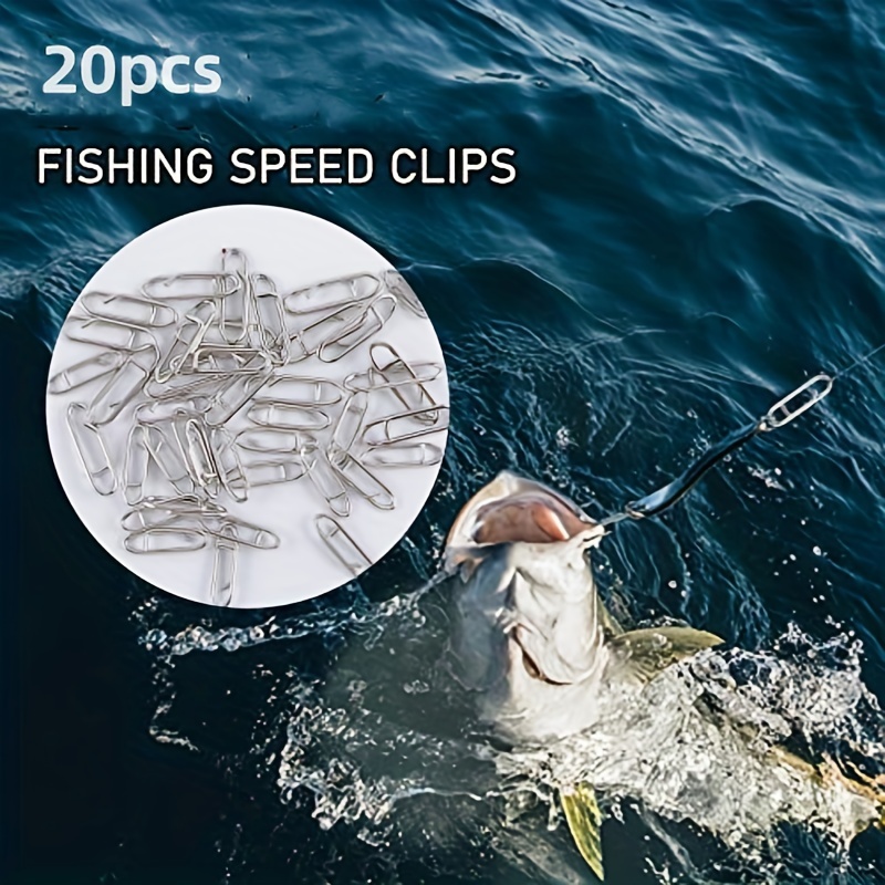 20pcs Fishing Speed Clips - High Strength Stainless Steel Lock Snaps for  Saltwater Connectors & Lure Power Connectors