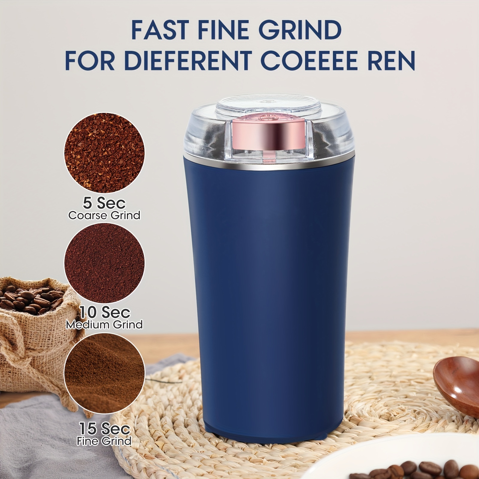 Potente molinillo de café eléctrico para café expreso, molinillo de  especias eléctrico, molinillo de hierbas, molinillo para granos de café con