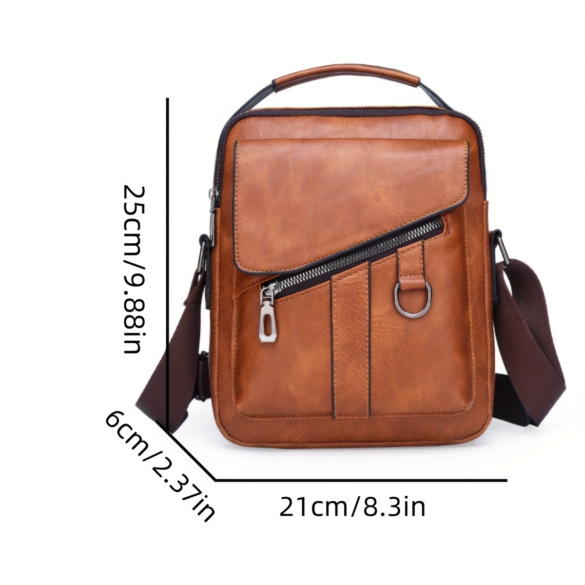 Cheap Men's Messenger Bag Leather Crossbody Bag Waterproof Shoulder Bag  Multifunction Handbag Classic Work Business Bag