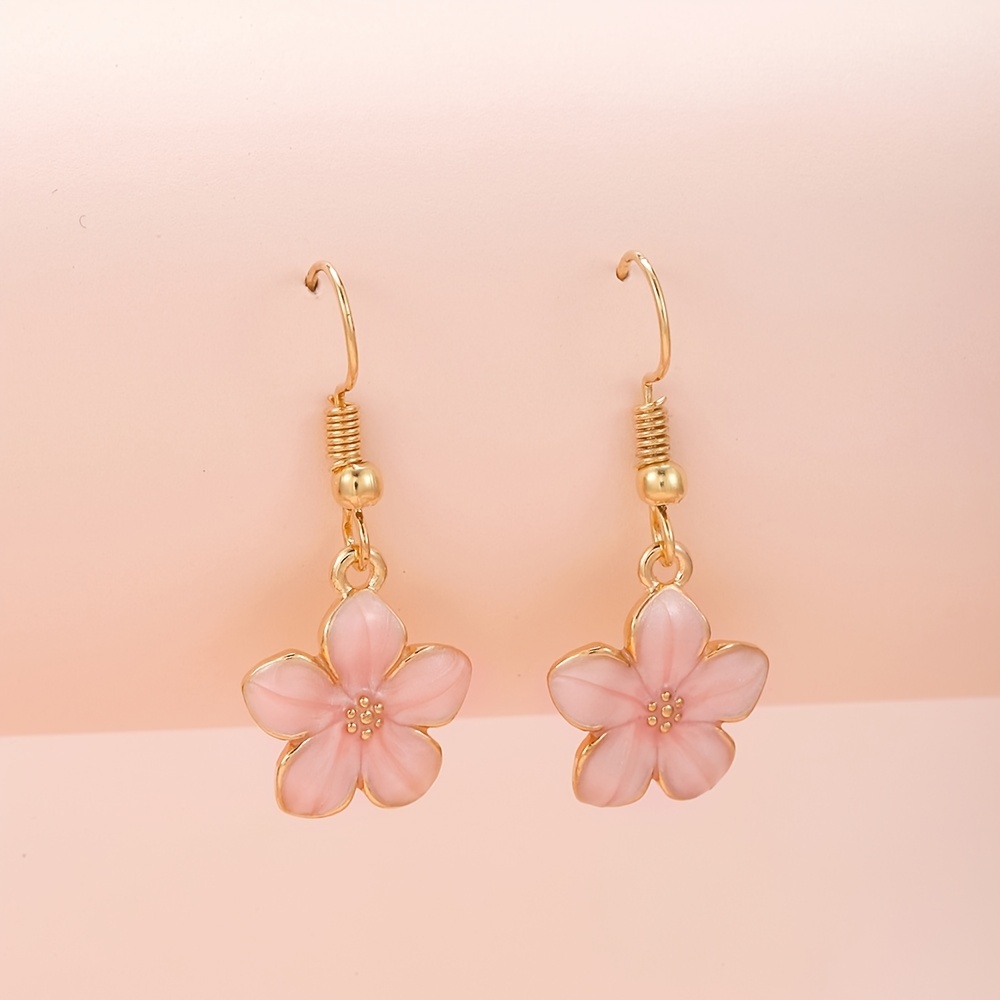 Bee Flower Rhinestones Drop Earrings