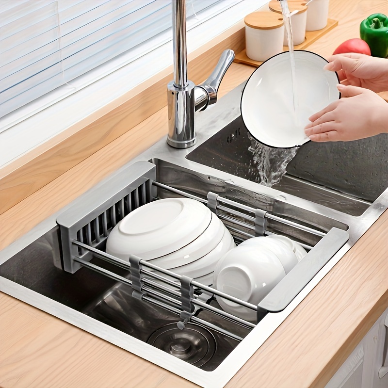 Adjustable Dish Drainer Sink Extendable Colander