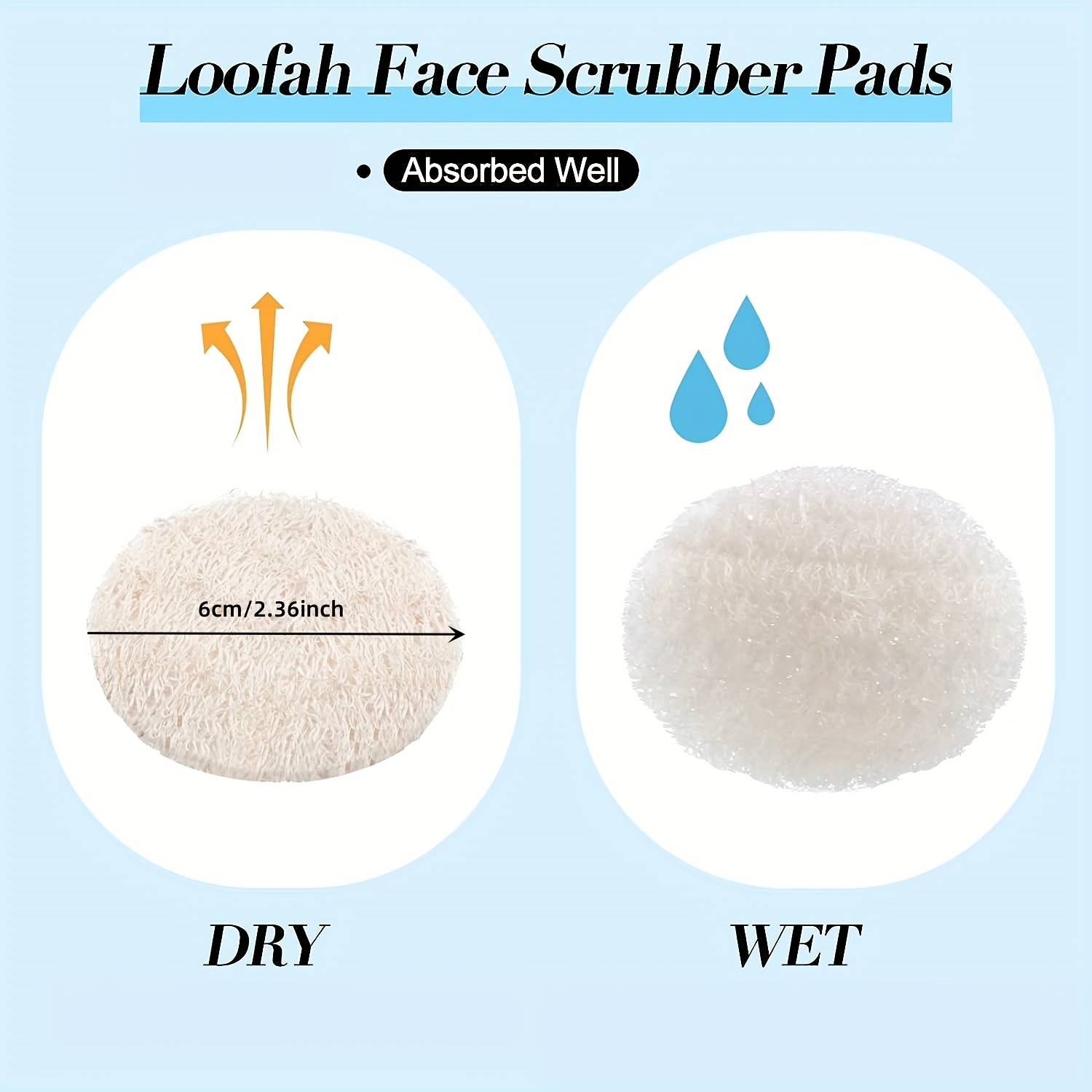 10/20 Pack Natural Loofah Sponge Exfoliating Face Pads - Facial Body Scrubbers Pad - When Bath Shower And Spa - Loofah Sponges Brush Scrub - Bulk Loofahs Scrubber - Cleansing Skin For Women And Men Home Travel