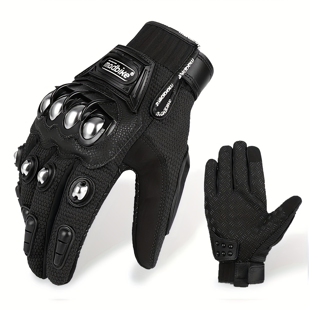 Guantes de motocicleta de cuero para hombre, transpirables, para  conducción, motociclista, motocicleta, guantes de pantalla táctil,  protectores de